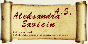 Aleksandra Savičin vizit kartica